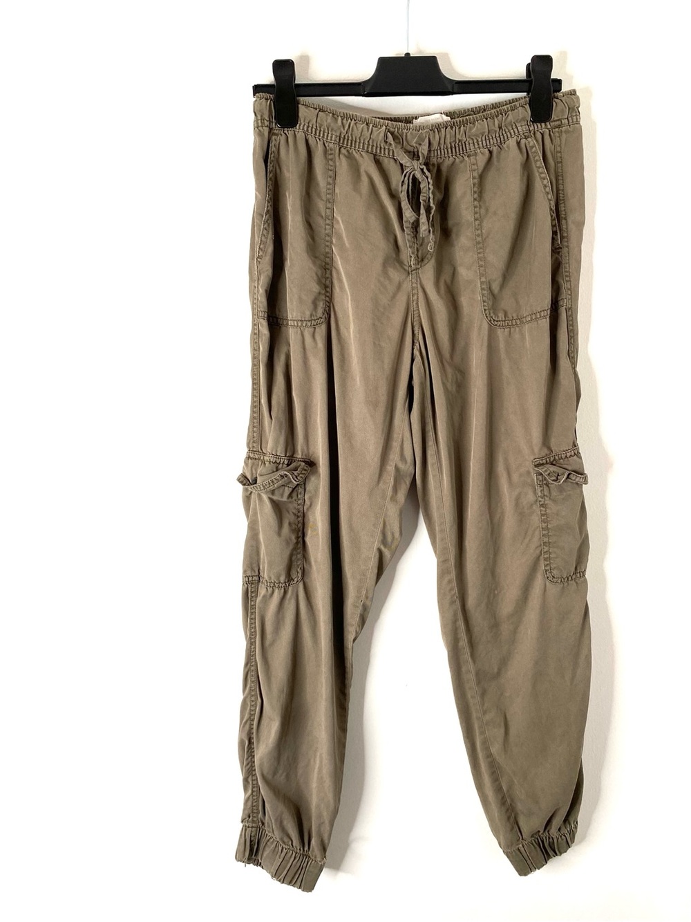 C&C California Lyocell Cargo Jogger Pants Taupe Utility Drawstring Tencel